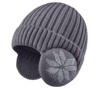 LCZTN FASHION Gorro unisex de invierno para niños de 3 a 12 años, forro polar cálido con orejeras para niños y niñas lindos, gris oscuro, Talla única