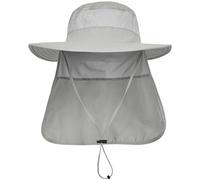 LCZTN Gorra de safari con protección solar UPF 50+ para hombre, ala ancha, para pesca, senderismo, con solapa para el cuello, para trabajo en el jardín, Gris claro, One Size-X-Large
