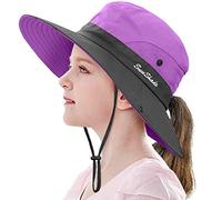 LCZTN - Sombrero de Coleta Gorro Niña, Ala Ancha, Protección UV para Niñas
