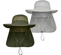 LCZTN Sombrero de protección solar UPF 50+ para hombre con ala ancha para pesca, senderismo, con solapa para el cuello para trabajo en el jardín - Verde - talla única