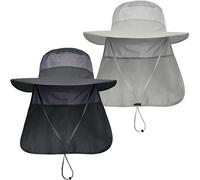 LCZTN Sombrero de protección solar UPF 50+ para hombre con visera ancha y solapa para el cuello para trabajo en jardín - Gris - talla única