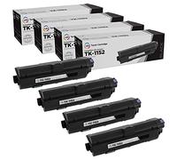 LD - Cartucho de tóner compatible para Kyocera TK-1152 1T02RV0US0 (negro, paquete de 4)