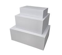 LD Packaging - Caja de regalo magnética rígida rectangular blanca de lujo, pequeña, mediana y grande, juego de 3, perfecta para regalos, día de la madre, cumpleaños, boda, dama de honor, padrino de