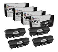 LD Productos Cartucho de tóner Compatible de Repuesto para Lexmark 501X 50F1X00 de Rendimiento Extra Alto (Negro, 4 Unidades) con MS310d MS410d MS510dn MS610dn MS310dn MS312dn MS315dn MS415dn y más