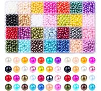 Ldabrye 1960 Uds. Kits Cuentas Colores Vibrantes Cuentas Perlas Imitación Cuentas Coloridas Surtido Cuentas Redondas Pequeñas para Fabricante Joyas