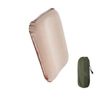 Ldabrye Almohada de asiento rellena de aire para viajes, centro de espuma de memoria, parte inferior de sujeción firme para mochileros, incidentes de viaje, transportable, inflable, almohada de