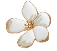 Ldabrye - Anillo abierto ajustable con diseño de flores de perlas grandes, para bodas, fiestas, cumpleaños