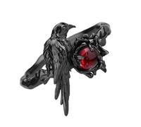[Ldabrye] Anillo abierto de cuervo estético oscuro para fiestas y festivales Halloween y eventos musicales góticos, joyería de cosplay