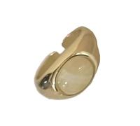 [Ldabrye] Anillo ajustable de piedra natural de color ámbar vintage, elegante joyería abierta para mujeres accesorios de moda