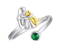 [Ldabrye] Anillo de corazón ajustable de tipo electro para niñas y perros, diseño robusto y atractivo para los amantes de la moda llevar piedras preciosas ajustables todos los días