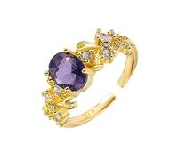 [Ldabrye] Anillo de estilo lujoso con flores de Bauhinia tiene un tamaño ajustable para diferentes ocasiones para un gusto único y comodidad