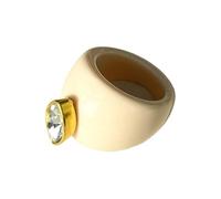 Ldabrye Anillos de resina geométrica de moda con circonitas coloridas para mujer, accesorio elegante, anillos de circonita colorida, One Size, como se describe, como se describe