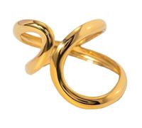 [Ldabrye] Anillos irregulares exagerados accesorios de fiesta anillos de boda textura de acero inoxidable para ropa casual