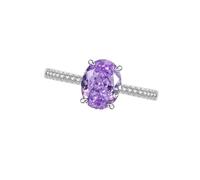 Ldabrye Anillos ovalados de circonita con diseños de corte de flor de hielo para mujer, joyería de moda, anillos de cobre, One Size, como se describe, como se describe