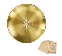 Ldabrye Bandeja de almacenamiento de cristal para joyas, organizadores, bandeja ritual pagana, soporte para candelabro, soporte decorativo para tés y luz