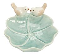 Ldabrye Bandeja de cerámica para joyas, diseño de nenúfares de agua, organizador de anillos decorativos para aretes, collares, organizadores de joyas para tocador