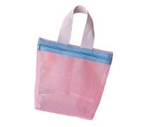 [Ldabrye] Bolsa de playa de malla de ducha bolsa de ducha para mujeres piscina viaje cosméticos plegable portátil artículos de aseo regalo baño bañera baño colgante malla organizador de almacenamiento