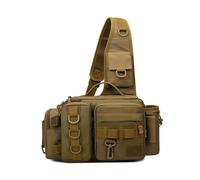 Ldabrye Bolsas de camping de gran capacidad para aparejos de pesca, impermeables, para senderismo, bandolera, para viajes al aire libre, caza, bolsa de hombro, Marrón lobo