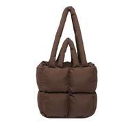 [Ldabrye] Bolso de hombro de mujer moderno bolso suave casual casual con asa superior bolsa acolchada cálida para estudiantes y trabajadores de oficina, Marrón claro dos