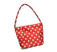 [Ldabrye] Bolso de hombro ligero de tela Oxford con patrón único bajo las axilas carteras de mano casual, Rojo y negro, ハンガー