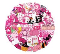 Ldabrye Calcomanías de película de Halloween para mascotas, paquete de 50, calcomanías de dibujos animados para dispositivos, cuadernos y múltiples superficies, calcomanías de Halloween para tabletas