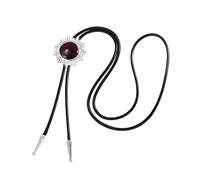 [Ldabrye] Clásico Sol Piedra Boroti Western Cordón Trenzado Corbata Joyería Colgante Collar Cadena Ajustable Camisa Collar