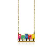 Ldabrye Collar con colgante de casa de Puerto Rico en oro o plata, cadena de clavícula de acero inoxidable resistente para mujer, elegante collar de cadena, One Size, Como se describe, como se