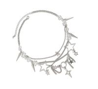 [Ldabrye] Collar con colgante de estrella de borla irregular a la moda diseño para mujeres de moda estilo único ropa casual