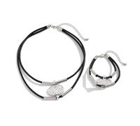 [Ldabrye] Collar y conjunto de joyería geométrica de múltiples capas hecha a mano para mujeres accesorios de moda