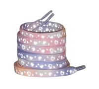 Ldabrye Cordones reflectantes de poliéster con diseño de corazón para actividades nocturnas al aire libre, accesorios para zapatos