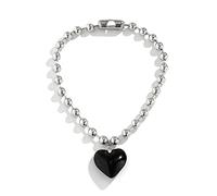[Ldabrye] Cristal Amor Forma Collar Mujer Temperamento Net Rojo Clavícula Incrustada Versión Coreana Estudiante Joyería Simple