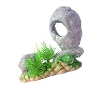 Ldabrye Decoración de acuarios, paisaje de rocalla de montaña, estatuilla de resina, escondite, refugio, casa cueva para peces y camarones, decoración de vista a la montaña