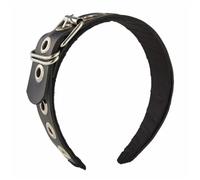 Ldabrye Diadema de piel sintética, diadema gótica con hebilla, diadema rock, diadema punk, accesorios para el cabello para mujeres y niñas