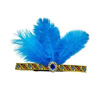 [Ldabrye] Diadema de plumas Cosplay para mujeres Accesorios para el cabello hechos a mano Mascarada Tocado Mardi Gras Arte Decoración