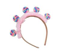 Ldabrye Diadema delicada plisada de encaje con forma de piruleta, regalo de festival para parejas, adolescentes, accesorios para el cabello para mujeres y niñas