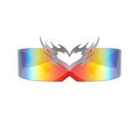 Ldabrye Diadema estilo punk, gafas de sol con diseño de corazón y fuego, protección UV400, unisex, uso diario, actuaciones escénicas, lentes, accesorios para el cabello para mujeres y niñas