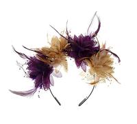 Ldabrye Diadema punk, con forma de flor, duradera, con plumas, para mujeres, accesorios para el cabello para mujeres y niñas