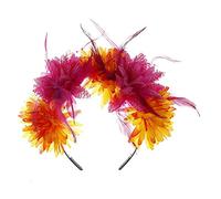 Ldabrye Diadema punk, con forma de flor, duradera, con plumas, para mujeres, accesorios para el cabello para mujeres y niñas