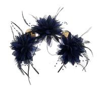 Ldabrye Diadema punk, con forma de flor, duradera, con plumas, para mujeres, accesorios para el cabello para mujeres y niñas
