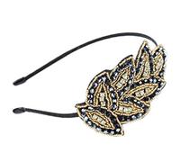 Ldabrye Diadema vintage de aleación de metal inspirada en los años 20, diadema de aleación de metal con cuentas, accesorios para el cabello para mujeres y niñas