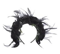 Ldabrye Diademas delicadas de flores de imitación para el pelo, diadema lateral fina, diadema con forma de flor simulada para niñas, diadema de Halloween, diadema de Halloween, tocado para disfraz,