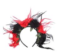 Ldabrye Diademas delicadas de flores de imitación para el pelo, diadema lateral fina, diadema con forma de flor simulada para niñas, diadema de Halloween, diadema de Halloween, tocado para disfraz,