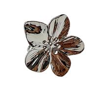 [Ldabrye] Elegante anillo ajustable de hojas de flores, perla de imitación y diamantes de imitación accesorio portátil para mujeres de moda
