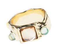Ldabrye Elegantes anillos de color dorado para mujer, anillos distintivos con diamantes de imitación vibrantes en un estilo vintage, accesorios de estilo retro, champagne, como se describe, como se