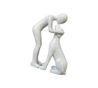 Ldabrye Estatua moderna y de perro para decoración de sala de estar, amantes del recuerdo y escultura de amistad, adorno de escritorio para el hogar