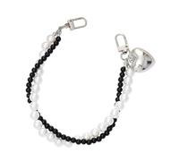 Ldabrye Extensor de bolsa de asa corta con perlas, accesorio de repuesto para cadena cruzada, extensor de bolsa de asa corta con perlas, Cuentas negras grandes