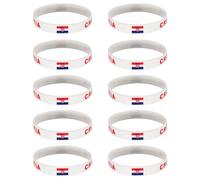 Ldabrye Juego de 10 pulseras elásticas suaves para fanáticos de eventos deportivos 2026 que muestran el color del equipo internacional, ideales para pulseras de bandera de coleccionista, One Size