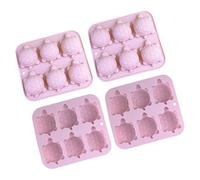 Ldabrye Juego de 4 moldes de silicona para tartas, resistentes a altas temperaturas, fáciles de limpiar, para postres, aptos para horno, molde de silicona para tartas