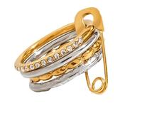 [Ldabrye] Juego de joyas en capas Cómodos Anillos apilables de acero inoxidable para mujer, accesorios portátiles de uso diario ajustables