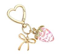 Ldabrye Llavero ligero y portátil con lazo de fresa hecho de aleación resistente para uso diario. Bonito llavero de estilo